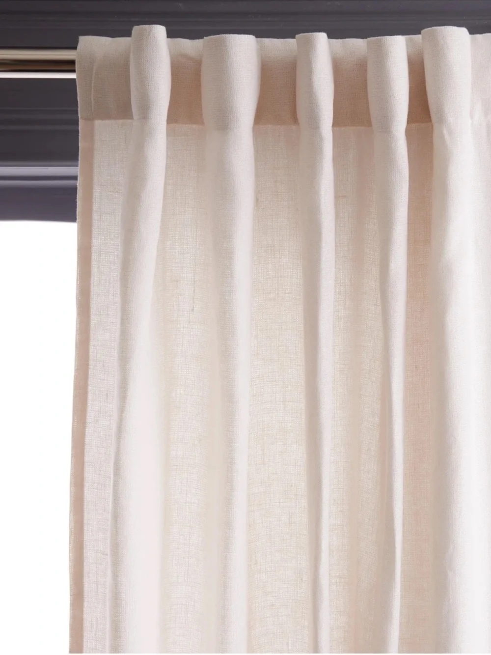 QUINCE Set Of 2 48x96 Heavyweight European Linen Curtains Sand 0175